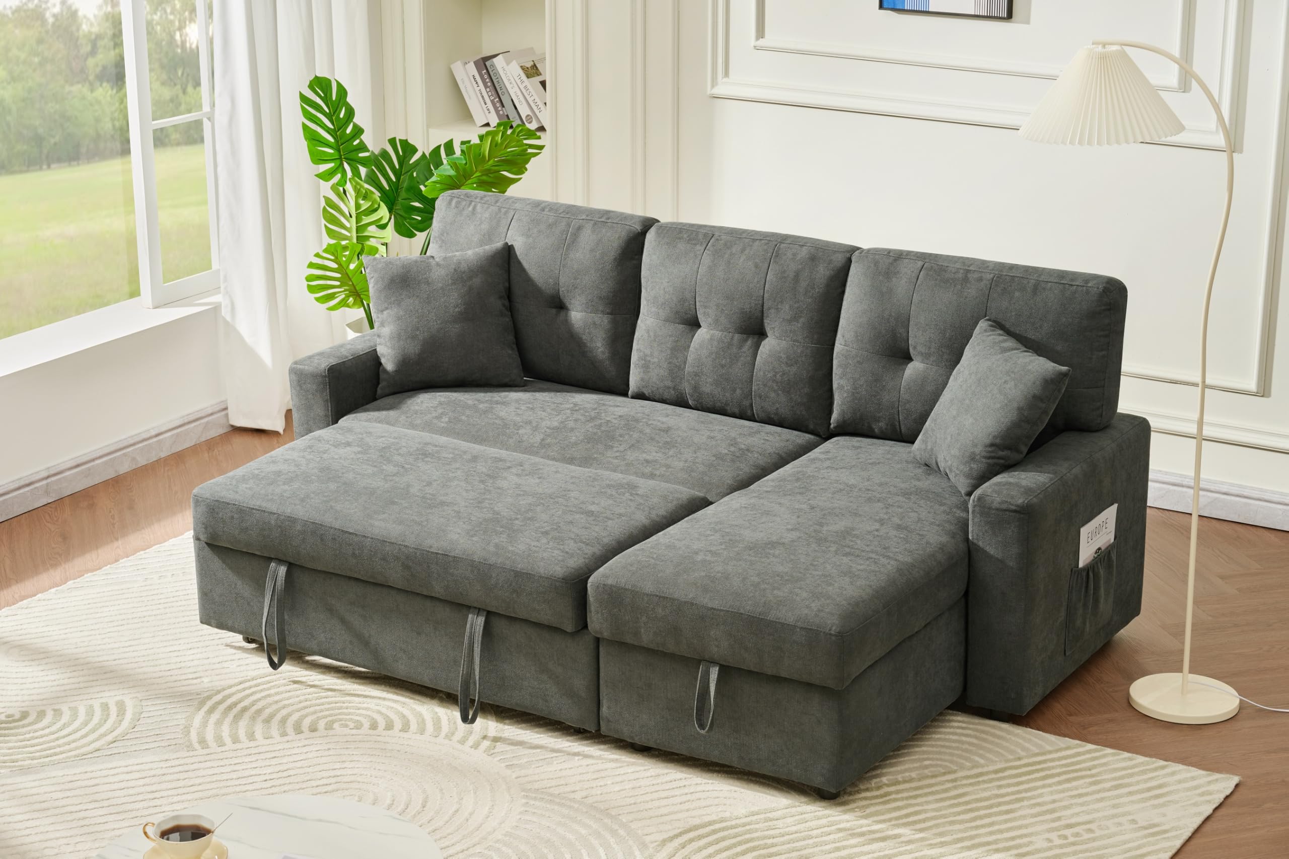 Amazon.com: Kingway Sectional Sofa Bed with Storage Convertible